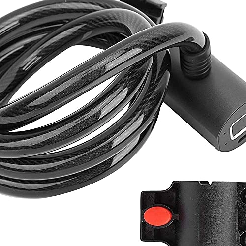 Bike Lock : junmo shop Keyless Smart Lock, 360‑Degree Recognition Fingerprint Cable Lock, Stainless Steel USB Carging Scooters Electric Vehicles for Bicycle Motorcycle