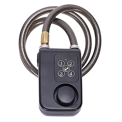 Bike Lock : JWDS Bike Lock Electric Digital Bike Alarm Lock with Wire Rope Waterproof Home Anti Theft Lock with Alarm for Door & Bicycle