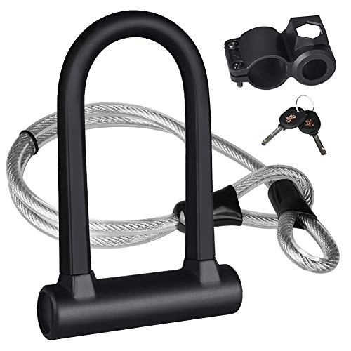 Bike Lock : KASTEWILL Bike U Lock Heavy Duty Anti Theft, Secure Combination Bike U Lock with 16mm Shackle, 4ft Length Security Cable, Keys and Sturdy Mounting Bracket for Bicycle, Motorcycle and More (Small)