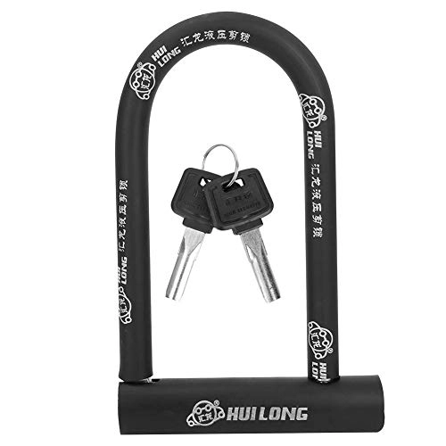 Bike Lock : Keenso Bike Lock, Durable Waterproof Rustproof Bicycle U-shaped Lock High Security Bike Anti-theft U-Lock With Pure Copper Core for Office Doors, Bicycles, Motorcycles And Shop Doors(Black)