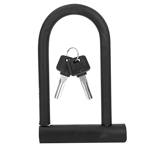 Bike Lock : Keenso U-shaped Bicycle Lock, Steel Pure Copper Core Waterproof Rustproof Anti-theft Lock With 2 Keys(310 Black)