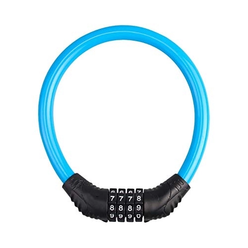 Bike Lock : KJGHJ Bike Lock Cable Locks For Bicycle Heavy Duty Safety Bicycle Accessories Combination Chain Security Digital (Color : Blue)