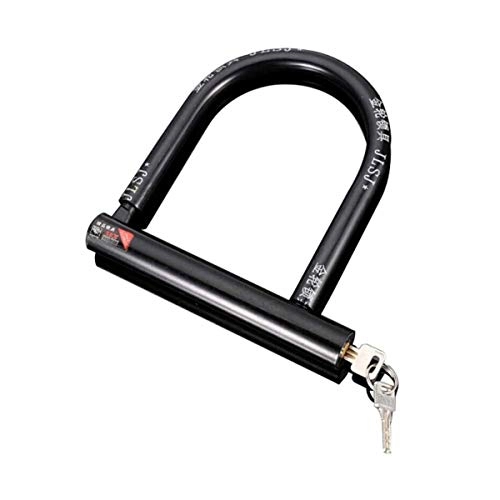 Bike Lock : KMDSM Bicycle Lock, Anti-theft Lock, Electric Motorcycle U-lock, Mountain Bike Bicycle Lock, Anti-hydraulic Shear Riding Equipment Accessories (Color : Black)