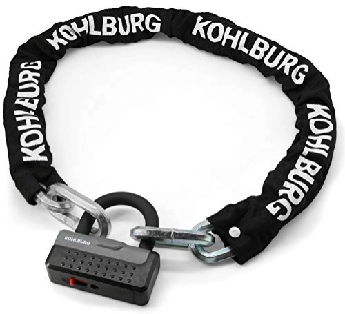 Bike Lock : KOHLBURG massive chain lock 120cm long & 12mm strong with highest security level 10 / 10 - secure heavy duty lock for motorbike, bicycle and e-bike - safe motorcycle lock