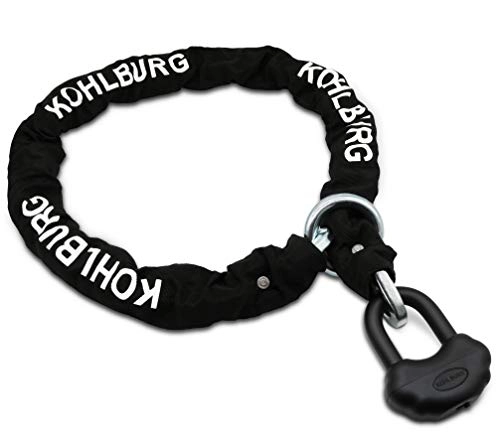Bike Lock : KOHLBURG massive security lock for motorbike with 13mm Titanium-steel chain & 140cm length - 6.4 Kg chain lock with highest security level 10plus of 10 - extremely secure motorcycle lock & e-bike lock