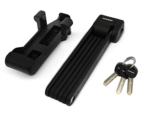 Bike Lock : KOHLBURG Secure & Long Folding Lock - Bicycle Lock with 99 cm Extra Long with Key - Hardened Steel Link Lock High Security Level - Lock with Holder for E-Bike & Bicycle