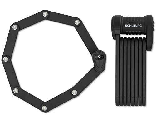 Bike Lock : KOHLBURG security folding lock - bicycle lock 89cm long - very secure folding lock made of hardened special steel - lock for e-bikes & bicycles with holder
