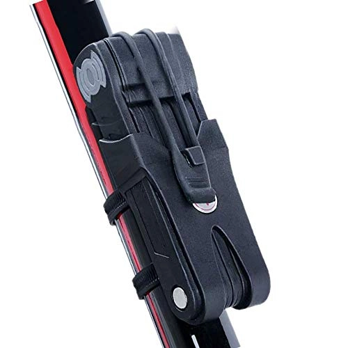 Bike Lock : KOUPA Compact Bike Lock, Fold Chain Heavy Duty Alloy Steel Foldable Lock with Mounting Bracket and Nylon buckle strap, Unfolds to 85cm / 33.5" | Weight 1.7lb