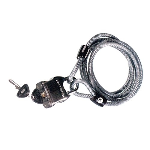 Bike Lock : Kryptonite 210412 KryptoFlex Black 5 / 16" x 60" (818) Looped Cable and Keyed Padlock