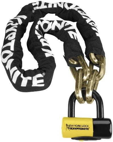 Bike Lock : Kryptonite 5' New York Fahgettaboudit Chain & Disc Lock 1415