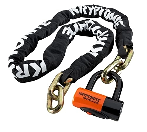 Bike Lock : Kryptonite 999522 New York Chain 1217 (12Mm X 170Cm) with Evs4 Disc 14Mm Shackle Locks, 12 Millimeter x 60 Inch