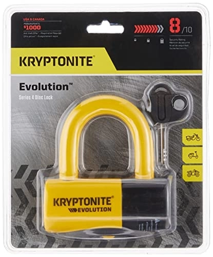 Bike Lock : Kryptonite 999614 Evolution Series-4 Yellow 14mm Disc Lock - yellow / black