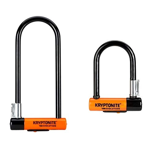Bike Lock : Kryptonite Evolution Lock with Flex Frame U-Bracket - Orange, Long Shackle & Evolution Mini-5 U-Lock - Black / Orange
