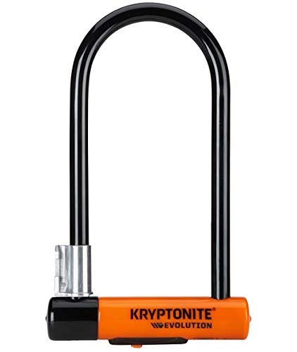 Bike Lock : Kryptonite Evolution Lock with Flex Frame U-Bracket - Orange, Standard Shackle & loop cable Krypto Flex 120 cm, 10 mm, grey