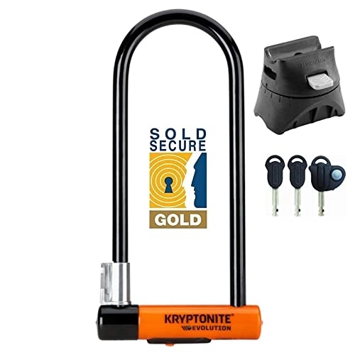 Bike Lock : Kryptonite Evolution Long Shackle Bike U-Lock (Sold Secure Gold Rated)