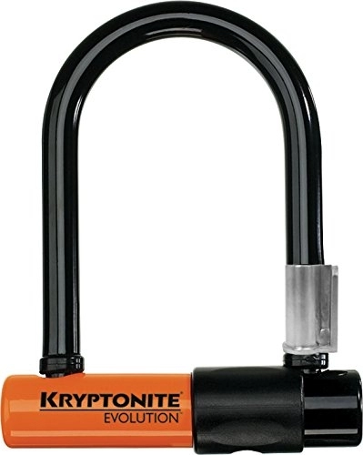 Bike Lock : Kryptonite Evolution Min 5 Lock with Flex Frame U Bracket - Black / Orange