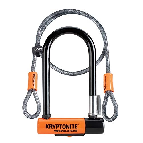 Bike Lock : Kryptonite Evolution Mini 7 Four Foot Cable And U Lock One Size Black Orange