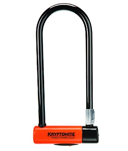 Bike Lock : Kryptonite Evolution Series4 Long Shackle U-Lock - Black / Orange, 10.2 X 29.2 X 1.4 cm