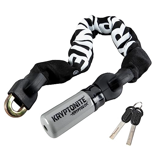 Bike Lock : Kryptonite Kryptolok 955 Integrated Chain - 9.5 mm X 55 cm Sold Secure Silver