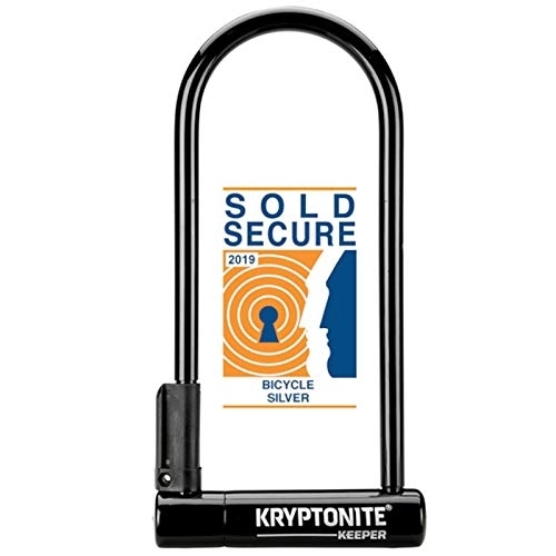 Bike Lock : Kryptonite New Keeper 12 Long Shackle Bike U Lock - Sold Secure Silver