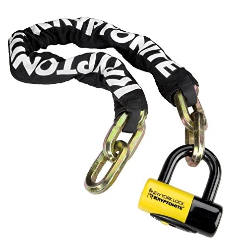 Bike Lock : Kryptonite New York Fahgettaboutit Chain Lock - 100cm - Black / yellow