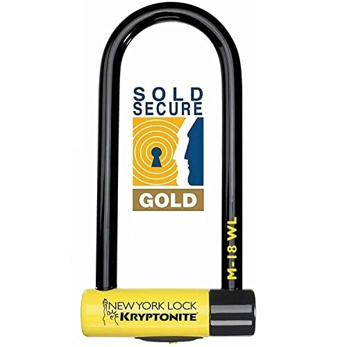 Bike Lock : Kryptonite New York M18-WL Bike U Lock - Sold Secure Gold