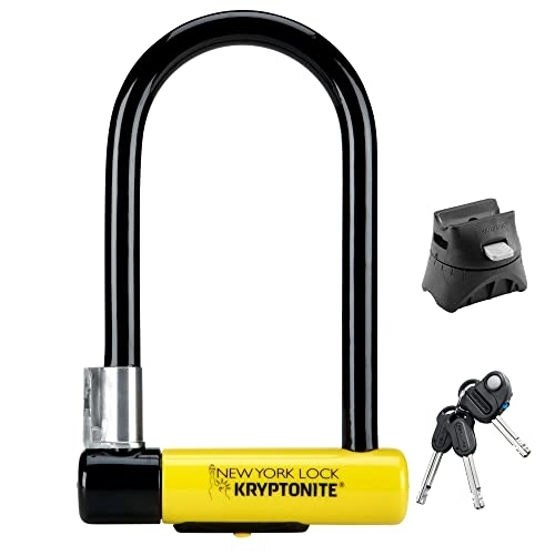 Bike Lock : Kryptonite New York Standard Lock with Flex Frame U-Bracket - Yellow, Standard Shackle