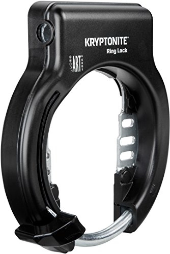 Bike Lock : Kryptonite Ring Lock with plug in capability - Non Retractable Sold Secure Silver