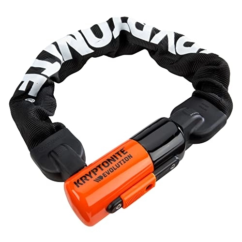 Bike Lock : Kryptonite Unisex's Evolution Chain Lock, Black / Orange, 10mm x 55cm