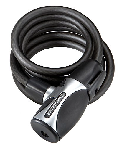 Bike Lock : Kryptonite Unisex's Kryptoflex 1018 Coiled Key Cable-Black, 10 mm x 180 cm