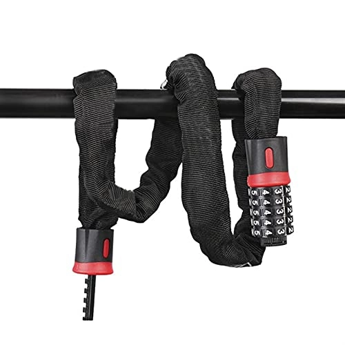 Bike Lock : LENSHAO Portable Anti Theft Bike Lock Bike Locks Lock, Scooter Lock With Code, 5-Digit Combination 90Cm