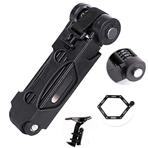 Bike Lock : LICHUXIN Folding Bicycle Lock, Password Combination, High Security, Bicycle Lock Chain, Fixed Bracket with Key Light, Suitable for Urban And Outdoor Bicycle Protection, password