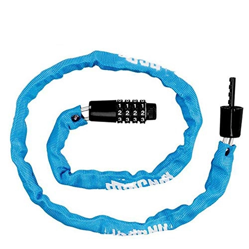 Bike Lock : LIERSI Bicycle Lock Chain Four Digit Code Universal MTB Road Bike Safety Anti-Theft Code Lock Cycling Bicycle Accessories Cover, Blue