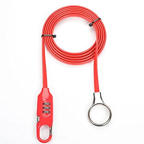 Bike Lock : limei Bicycle Lock with Bicycle Ring, with High Security Level 5-Digit Code and Metal Cable, as Mountain Bike Password Cable Lock, Is Suitable for Tricycle, Scooter