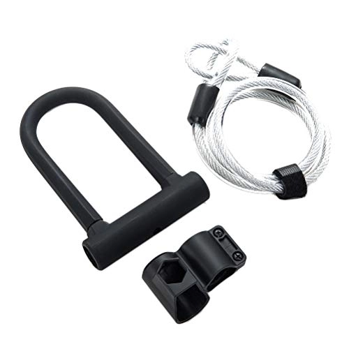 Bike Lock : LIOOBO Bike U Lock Heavy Duty Combination Shackle Anti Theft Secure Locks (Black)