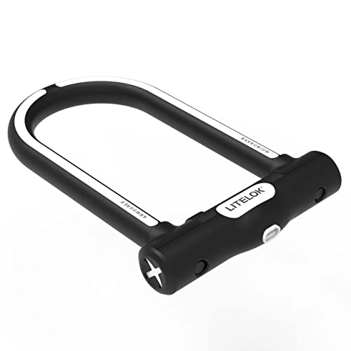 Bike Lock : LITELOK X1 Armoured D-Lock | Black | Anti Angle Grinder Bicycle Lock | 200mm