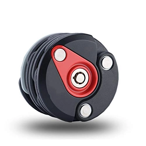 Bike Lock : Little Beauty Tire Lock Anti-theft Lock Portable Car Lock Fixed Folding Lock Compact Burger Lock (Color : Black)