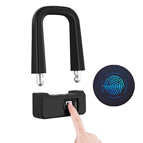 Bike Lock : LittleBeauty Fingerprint Unlock U-lock Riding Lock Anti-theft Charging Smart Home Folding U-lock Safety Accessories