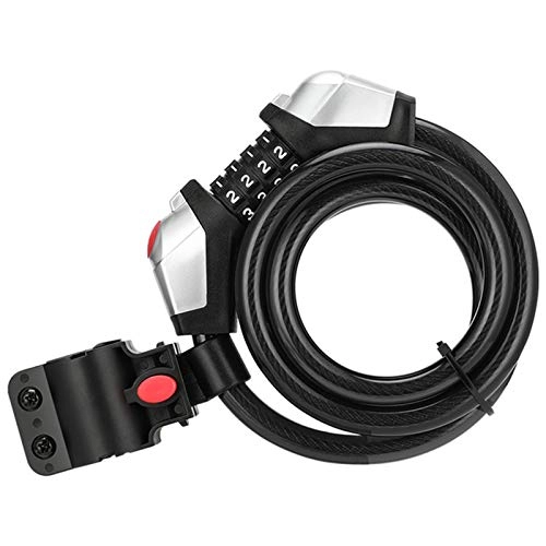 Bike Lock : LIXILI Bike Lock Cable (4.4 Feet), Heavy Duty 4-Digit Self Coiling Resettable Combination Code with Bike Mount Holder - Black