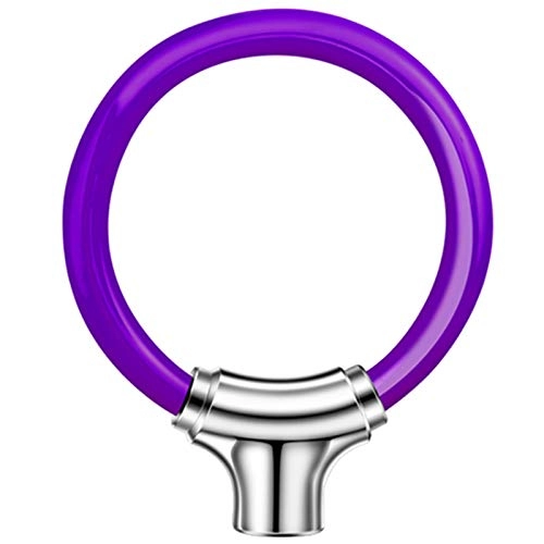 Bike Lock : LIXILI Security Ring Anti Theft Steel Cable Cycling Universal with 2 Keys Bicycle Lock, Purple