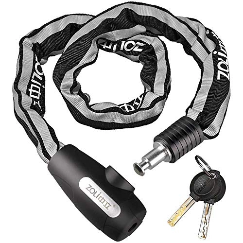 Bike Lock : LQLQL Bicycle Chain Lock Glass Door Lock Mountain Bike Key Lock Alloy Steel Anti-theft Lock Cycling Equipment Bicycle Accessories, black