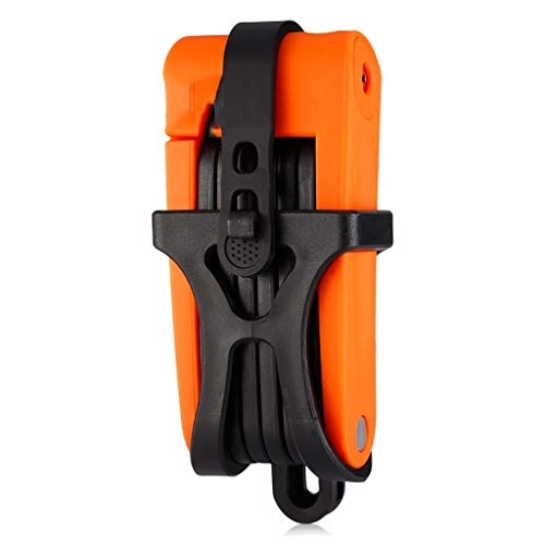 Bike Lock : LQW HOME Folding Locks Folding Lock Anti-hydraulic Shear Riding Lock Anti-theft Joint Lock Equipment Safety Lock Tool durable Folding Locks (Color : Orange)