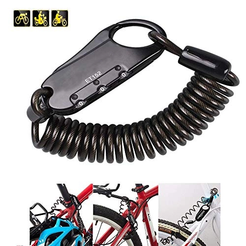 Bike Lock : LXT PANDA Mini Portable Combination Lock, Anti-Theft Resettable 3 Digit Password Multifunctional Bike Bicycle Motorcycle Cable Lock Helmet Wheel Travel Luggage Locks. (4x1500mm)