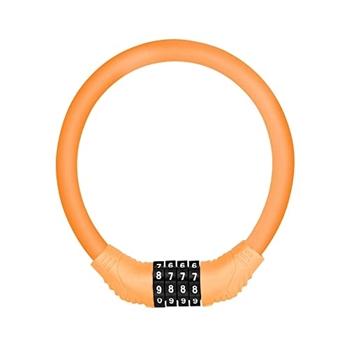 Bike Lock : LYPOCS Cycle Locks For Bicycle Bicycle Lock 4 Digit Password Lock Anti-theft Portable Security Steel Chain Motorcycle Password Bike Lock Cable (Color : Orange)