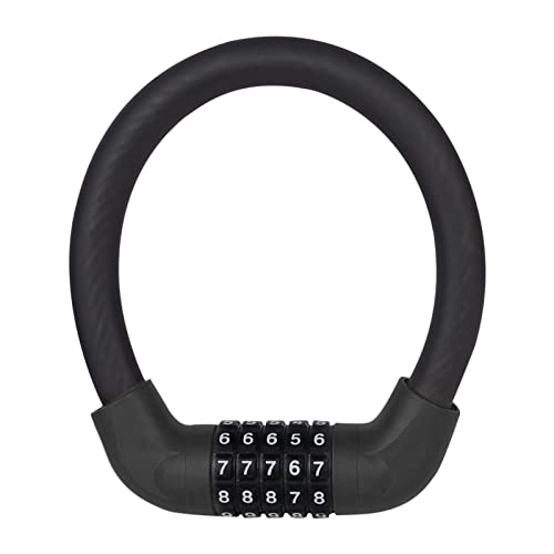 Bike Lock : LZQPearL Bike Locks Bike Chain Lock with 5-Digits Codes Combination Cable Lock Anti-theft Portable Security Steel Chain Motorcycle Password Lock (Color : Blck 17.2X400mm)