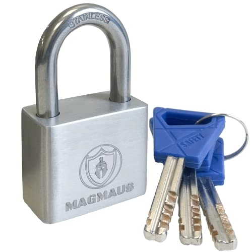 Bike Lock : Magmaus® PDL / 40 [Never-Rust] Heavy Duty Padlock Outdoor Weatherproof - [High Security Protection] - Ideal Gate or Shed Lock (40 mm)