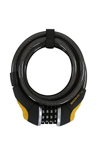 Bike Lock : MAGNUM PLUS HLK402 Magflex Coil Combo Lock, Black, 185cm x 12mm