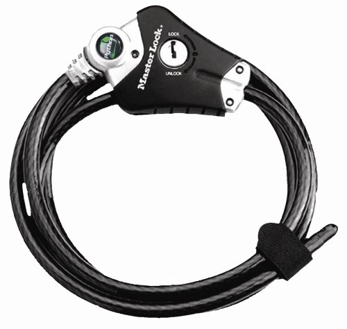 Bike Lock : Master Lock 1, 8m long x 10mm diameter Python adjustable locking cable; black