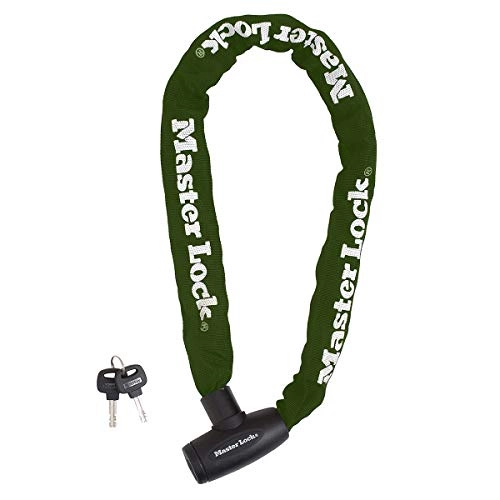Bike Lock : Master Lock 8022EURD, Bike Chain Lock with Key, 60 cm Chain, Green