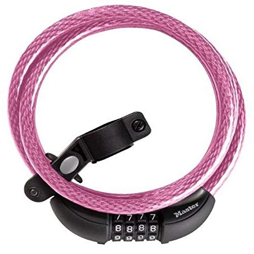 Bike Lock : Master Lock 8161DPNK Breast Cancer Research Foundation Combination Cable Bike Lock, 6 Feet x 3 / 8 Inch, Pink